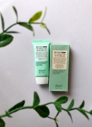 Солнцезащитный крем с центеллой benton air fit uv defense sun cream spf50+/pa++++