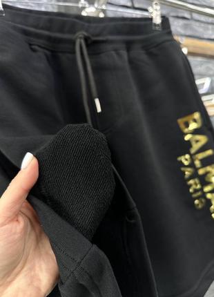 Чоловічі шорти balmain чорний3 фото