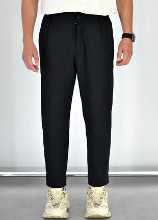 Чоловічі чорні укорочені штани мом mom брюки