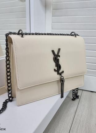 Женская качественная сумка, стильный клатч из эко кожи св.беж7 фото