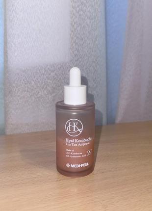 Зволожуюча сироватка для підвищення еластичності шкіри medi-peel hyalkombucha tea-tox ampoule 50 мл