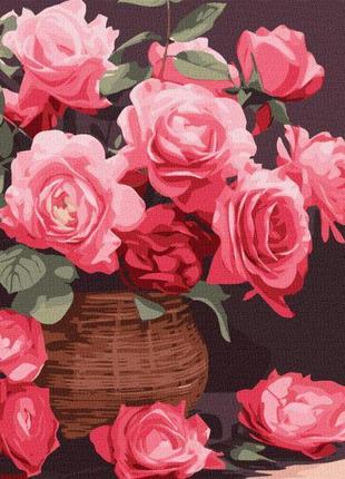 Картина по номерам идейка красочные розы ©art_selena_ua 40х50см kho3250 набор для росписи по цифрам