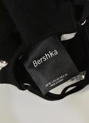 Идеальный черный топ в рубчик с камушками bershka5 фото
