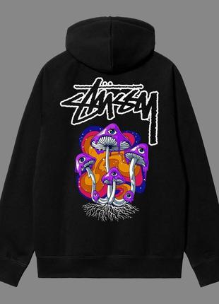 Черное худи стуху stussy