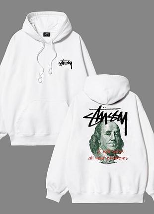 Белое худи стусси stussy 3