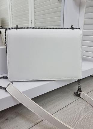 Жіноча якісна сумка , стильний  клатч з еко шкіри білий7 фото