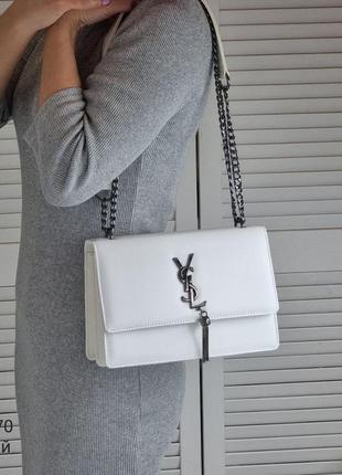 Женская качественная сумка, стильный клатч из эко кожи белый1 фото