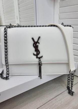 Женская качественная сумка, стильный клатч из эко кожи белый5 фото