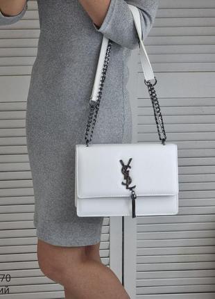Женская качественная сумка, стильный клатч из эко кожи белый6 фото