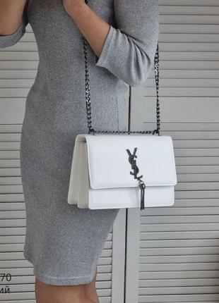 Женская качественная сумка, стильный клатч из эко кожи белый3 фото