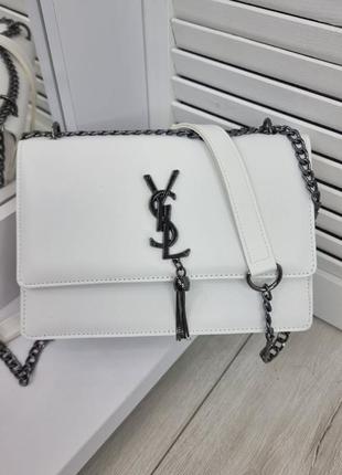 Женская качественная сумка, стильный клатч из эко кожи белый2 фото