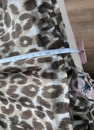 Шифоновая леопардовая юбка на резинке с карманами8 фото