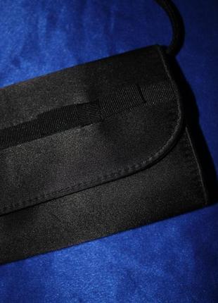 Гаманець чорний аксесуар на плече під вечірню сукню для стильної леді классика атласний атласный шёл2 фото