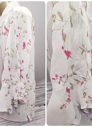 Костюм жіночий літній блузка спідниця жатка молочний р. 54-564 фото