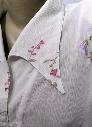 Костюм жіночий літній блузка спідниця жатка молочний р. 54-5610 фото