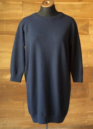 Темно синій кашеміровий подовжений светр жіночий four friends, розмір m
