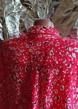 🔥 довга червона шифонова блузка сорочка 🔥5 фото