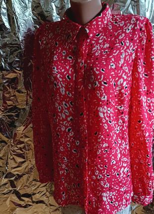 🔥 довга червона шифонова блузка сорочка 🔥2 фото