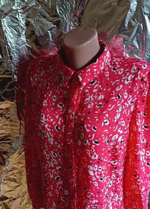 🔥 довга червона шифонова блузка сорочка 🔥3 фото