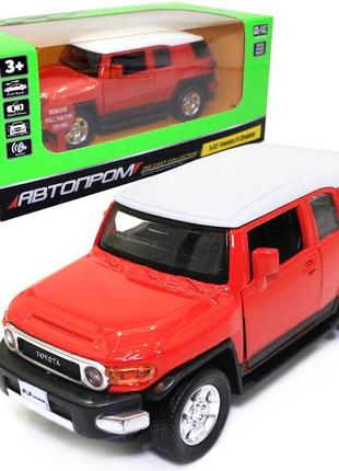 Іграшкова машинка металева toyota fj cruiser автопром тойота джип червоний світло звук 14*5*6 см (68304)