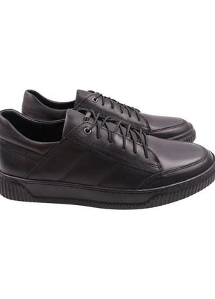 Кеди чоловічі detta чорні натуральна шкіра, 42