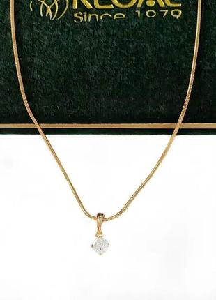 Позолоченный набор: позолоченная цепочка 50см, 55см, 60см и кулон, позолота