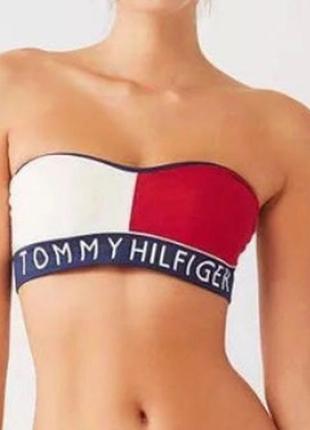 Топ купальник верх від купальника червоний з білим tommy hifliger- l,xl1 фото