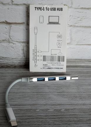 Разветвитель usb 3.1 hub usb-хаб на 4 порта type c, алюминевый юсб хаб 3+19 фото