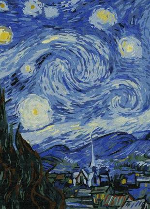 Картина по номерам идейка звездная ночь ©винсент ван гог 40х50см kho2857 набор для росписи по цифрам