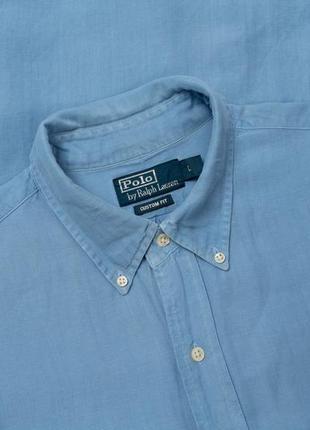 Polo by  ralph lauren vintage linen and silk custom fit shirt  чоловіча сорочка