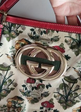 Сумка шопер gucci, винтаж мухоморы3 фото