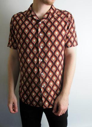 Шведка/рубашка george - viscose vintage patterns shirt2 фото