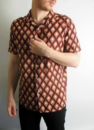Шведка/рубашка george - viscose vintage patterns shirt6 фото