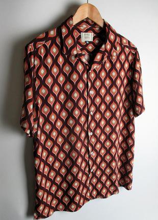 Шведка/рубашка george - viscose vintage patterns shirt8 фото