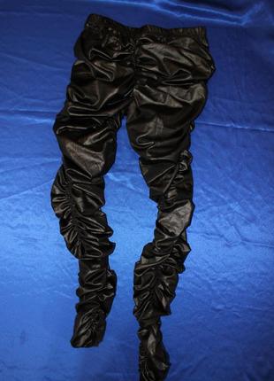Лосины леггинсы в сборник морщин под кожу кожаные брюки брюки гамаши напыление топ на высокий рост3 фото