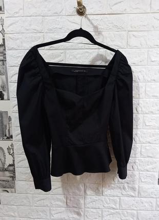 Zara блузка топ с объемными рукавами7 фото