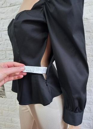 Zara блузка топ с объемными рукавами6 фото