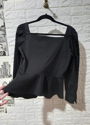 Zara блузка топ с объемными рукавами8 фото