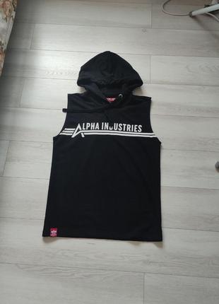 Майка alpha industries чоловіча жіноча футболка худі