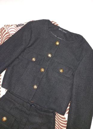 Костюм с шортами твидовый пиджак шорты-юбка4 фото