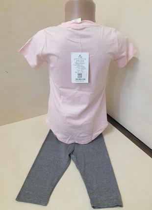 Летний костюм для девочки футболка удлиненные шорты бриджи маникюр 98 104 110 1165 фото