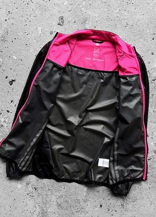 Adidas womens adizero climaproof running full zip lightweight jacket black/pink rrp Португалия110 женская, легкая куртка, беговая, спортивная6 фото
