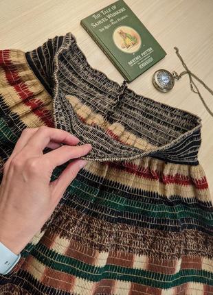 Юбка этно бохо стиль шерсть вязанная плетёная индеец хиппи полоска орнамент узор на резинке m l xl длинная макси винтажная в пол пышная7 фото