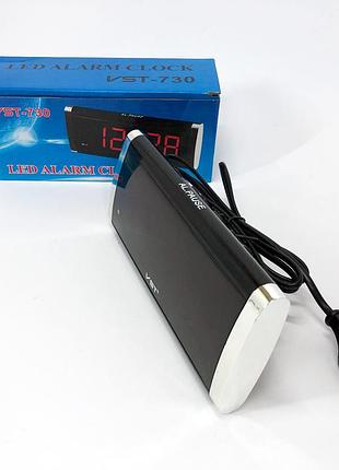 Світлодіодний настільний дорожній електронний годинник vst-730-1, настільний годинник led jb-966 на батарейках