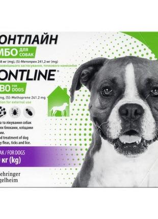 Краплі на холку boehringer ingelheim frontline combo для собак від 20 до 40 кг 3 піпетки