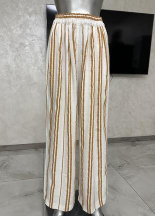 Штани в смужку h&m, палаццо, штани кльош, штани