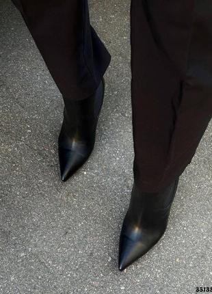 Ботильоны деми демисезонные черные на высоком каблуке заколках 35133