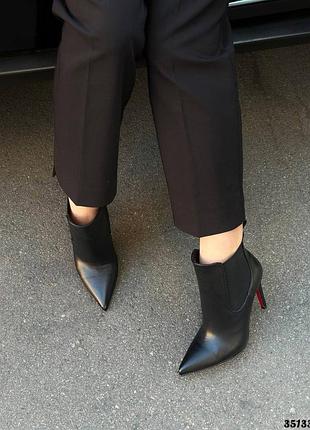 Ботильоны деми демисезонные черные на высоком каблуке заколках 35133