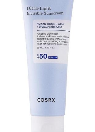 Ультра-легкий солнцезащитный крем cosrx ultra light invisible sunscreen spf50+ pa++++, 50мл