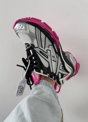 Кроссовки женские в стиле balenciaga runner trainer black / pink / silver premium5 фото